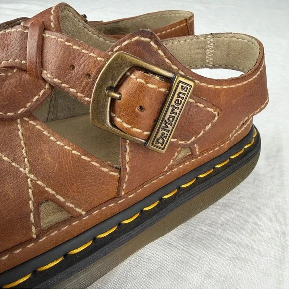 Dr Martens Vintage Y2K Chunky Sandals Women 11Brown Leather Slingback 5A85 EU 43 - Picture 14 of 16